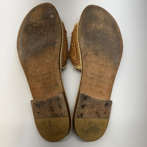 Carrie Forbes Vero Cuoio Raffia Women's‎ Flat Slide Sandals Sz 38 - Picture 6 of 7